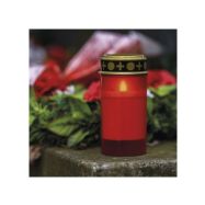 LED hřbitovní svíčka, 12,5 cm, 2x C, venkovní i vnitřní, vintage, soumrak.čidlo, červená  DCCV20 - 8