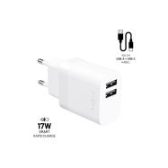 Fixed nabíječka 2xUSB 17W FIXC17N-2UC-WH - 1