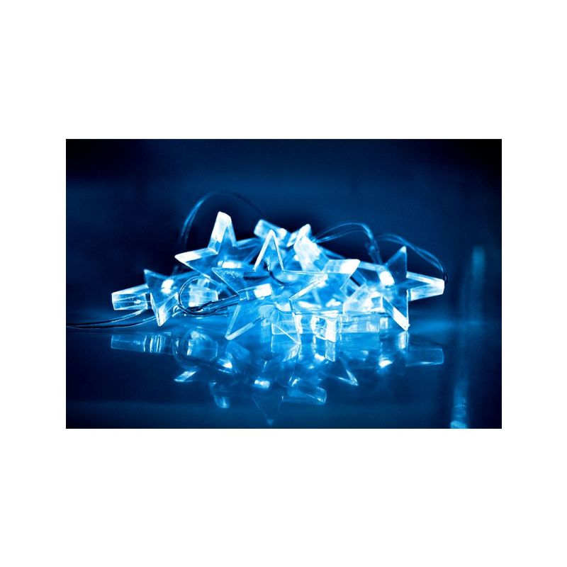 Solight LED vánoční řetěz, hvězdy, 1,5m, 10x LED, 2x AA, modré světlo - 1V52-B - 1