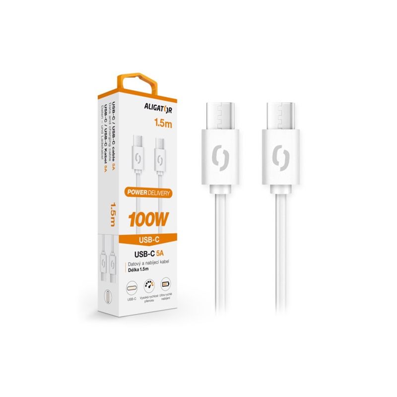 ALI DK 100W, USB-C/USB-C, bílý DATKP47 - 1