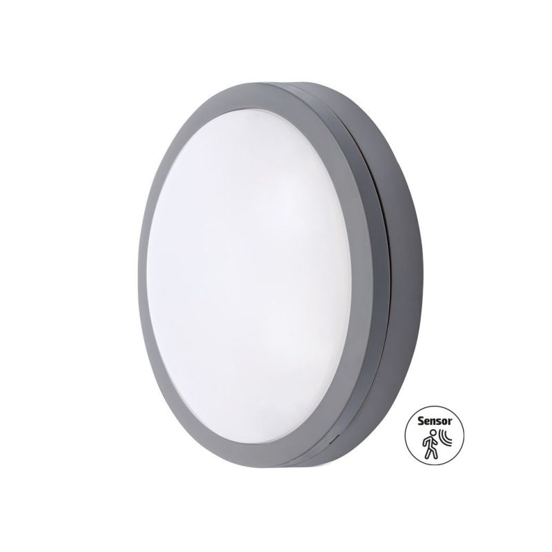 Solight LED venkovní osvětlení se senzorem Siena, šedé, 20W, 1500lm, 4000K, IP54, 23cm - WO781-G-M - 1