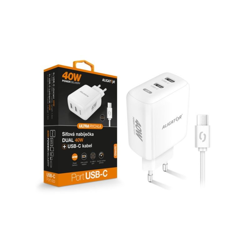 ALI CN 40W, 2xUSB-C, USB-C, bíl CHPD0024 - 1