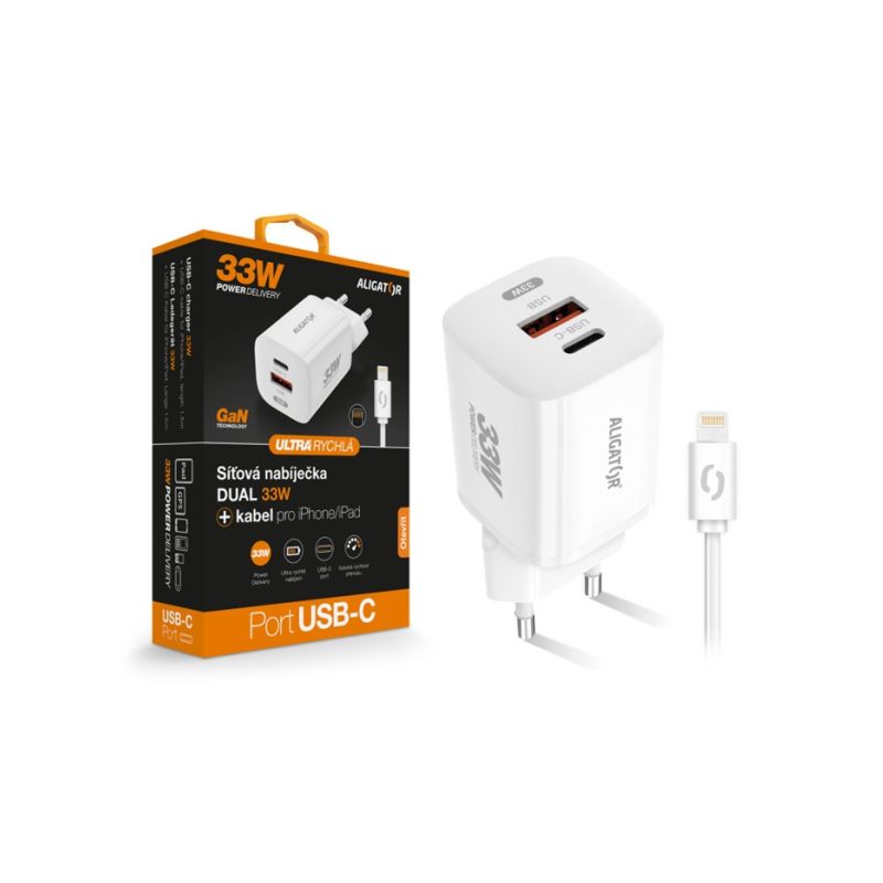 ALI CN GaN 33W, USB-C/IPH, bílá CHPD0022 - 1