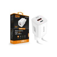 ALI CN GaN 33W, USB-C+USB, bílá CHPD0020 - 1