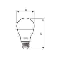 LED žárovka Philips, E27, 10,5W/75W A60, 3000K    P169159 - 2