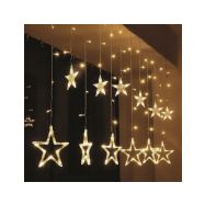 Solight LED vánoční závěs, hvězdy, šíře 1,8m, 77LED, IP20, 3xAA, USB - 1V227 - 1