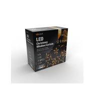 Solight LED vánoční závěs, hvězdy, šíře 1,8m, 77LED, IP20, 3xAA, USB - 1V227 - 5