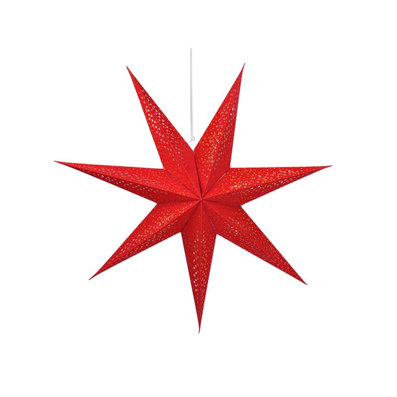 Solight LED vánoční hvězda červená, závěsná, 60cm, 20x LED, 2x AA - 1V263 - 1