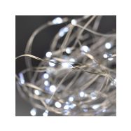 Solight vánoční řetěz stříbrný, 100x mini LED, 10m, 3 x AA, studené světlo - 1V54-W - 2