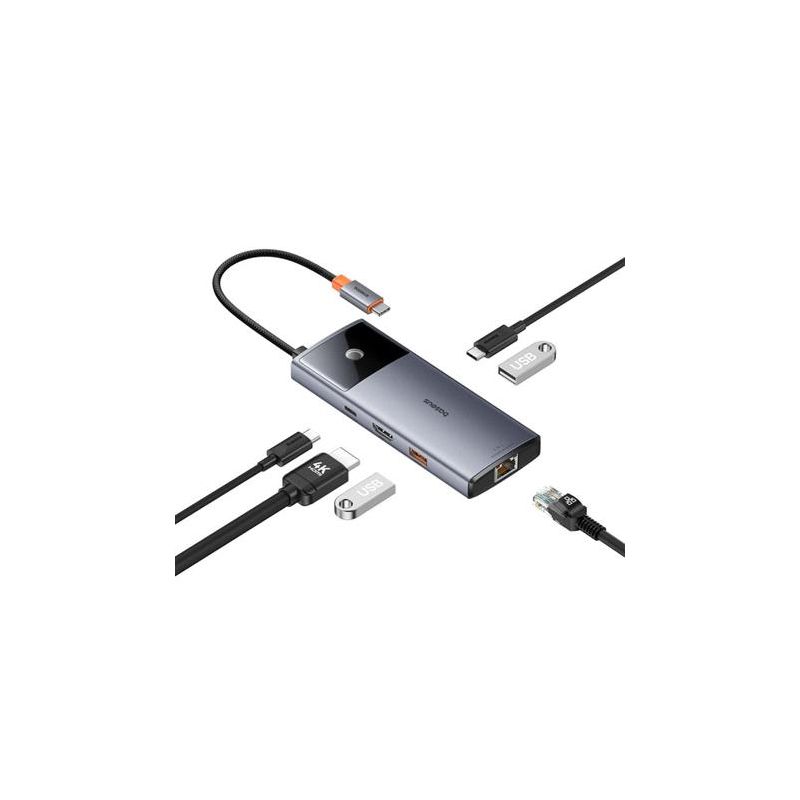 Baseus B00061802813-00 dokovací stanice 6v1 2xUSB 3.0/USB-C/USB-C PD/HDMI 4K/RJ45 - 1