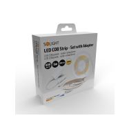 Solight LED COB pásek, sada s adaptérem, vypínač, 5m, 8W/m, 800lm/m, teplá bílá - WM59-WW - 8